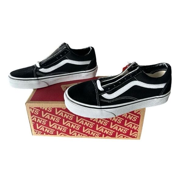 Vans Black and White Slip-On Sneakers Old Skool Black White Women 5.5 Men 4.0 - Picture 4 of 9